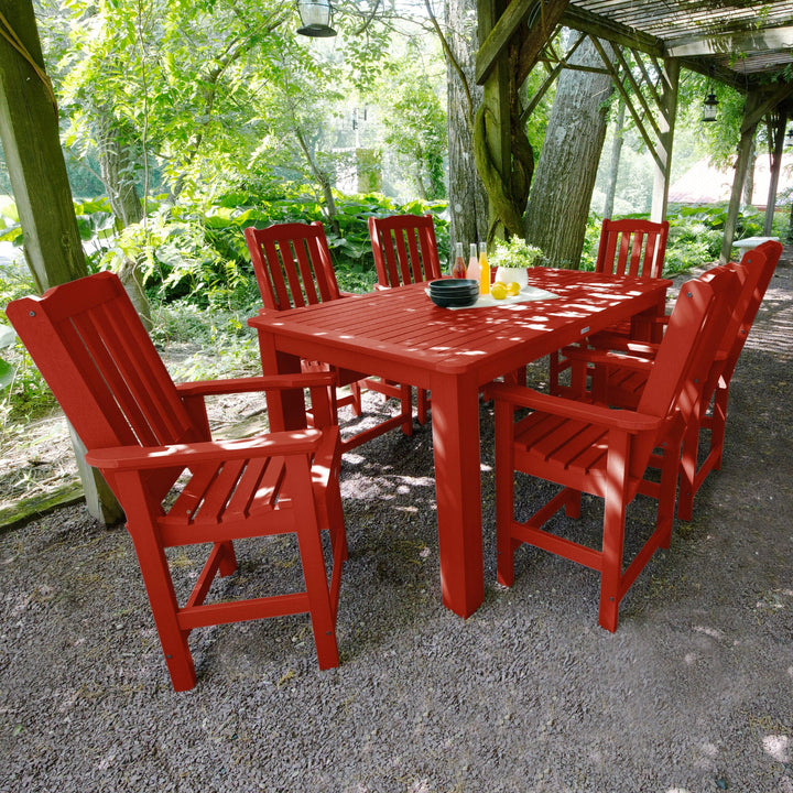 Lehigh 7pc Rectangular Outdoor Dining Set 42in x 72in - Counter Height Dining Highwood USA