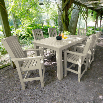 Lehigh 7pc Rectangular Outdoor Dining Set 42in x 72in - Counter Height Dining Highwood USA