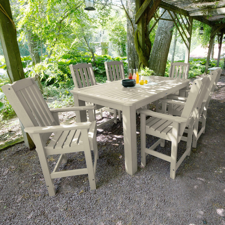 Lehigh 7pc Rectangular Outdoor Dining Set 42in x 72in - Counter Height Dining Highwood USA