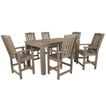 Lehigh 7pc Rectangular Outdoor Dining Set 42in x 72in - Counter Height Dining Highwood USA Woodland Brown