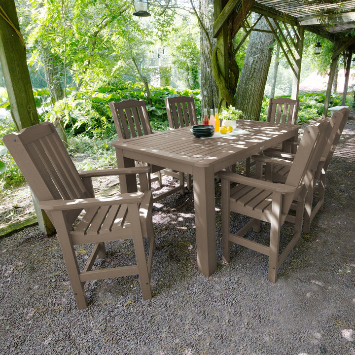 Lehigh 7pc Rectangular Outdoor Dining Set 42in x 72in - Counter Height Dining Highwood USA