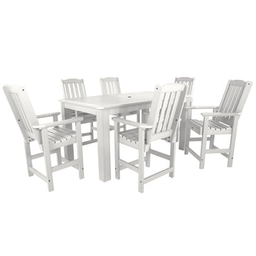 Lehigh 7pc Rectangular Outdoor Dining Set 42in x 72in - Counter Height Dining Highwood USA White