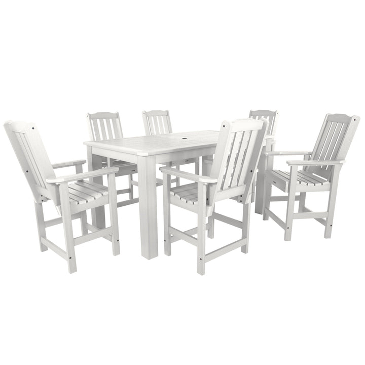 Lehigh 7pc Rectangular Outdoor Dining Set 42in x 72in - Counter Height Dining Highwood USA White