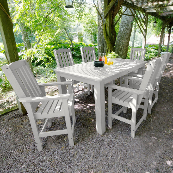 Lehigh 7pc Rectangular Outdoor Dining Set 42in x 72in - Counter Height Dining Highwood USA