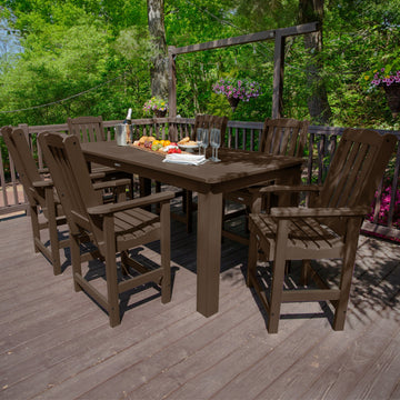 Lehigh 7pc Rectangular Outdoor Dining Set 42in x 84in - Counter Height Dining Highwood USA