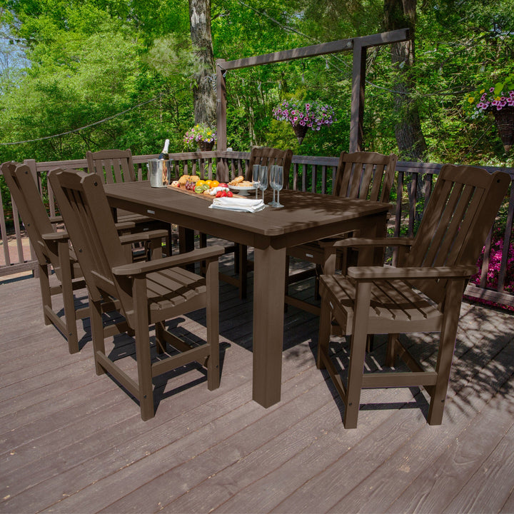 Lehigh 7pc Rectangular Outdoor Dining Set 42in x 84in - Counter Height Dining Highwood USA