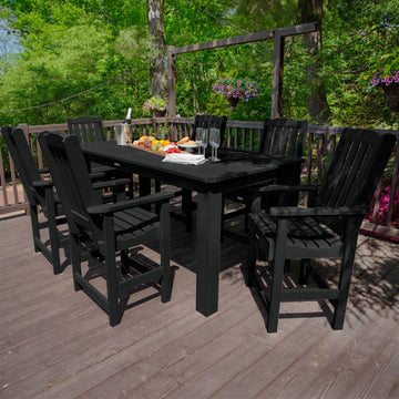 Lehigh 7pc Rectangular Outdoor Dining Set 42in x 84in - Counter Height Dining Highwood USA
