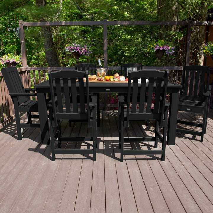 Lehigh 7pc Rectangular Outdoor Dining Set 42in x 84in - Counter Height Dining Highwood USA