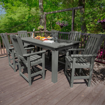 Lehigh 7pc Rectangular Outdoor Dining Set 42in x 84in - Counter Height Dining Highwood USA