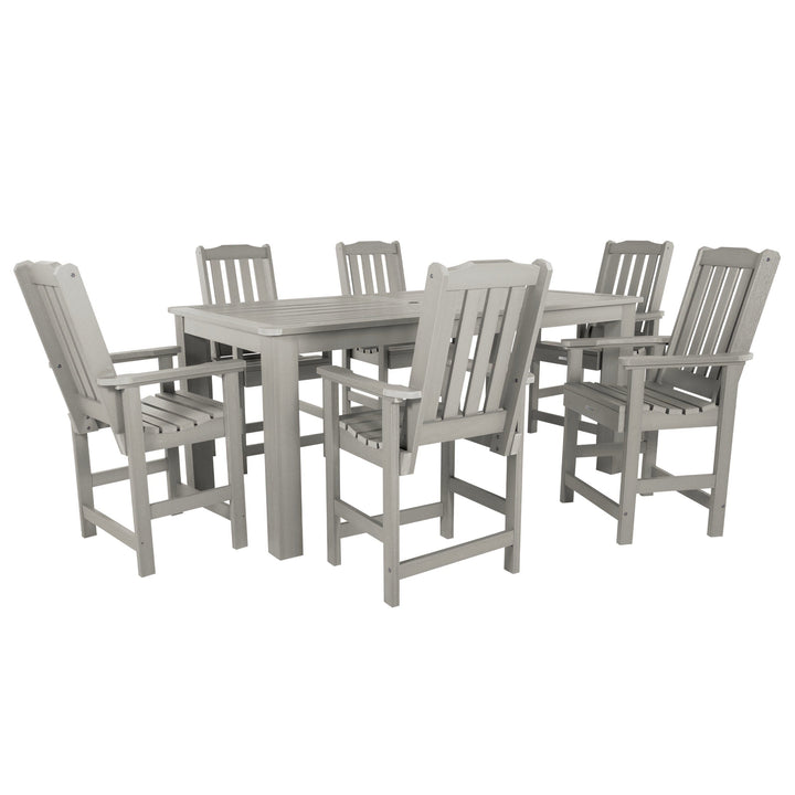 Lehigh 7pc Rectangular Outdoor Dining Set 42in x 84in - Counter Height Dining Highwood USA Harbor Gray