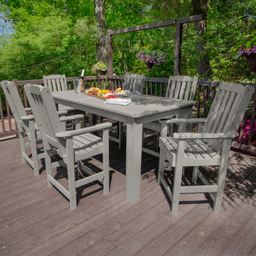 Lehigh 7pc Rectangular Outdoor Dining Set 42in x 84in - Counter Height Dining Highwood USA