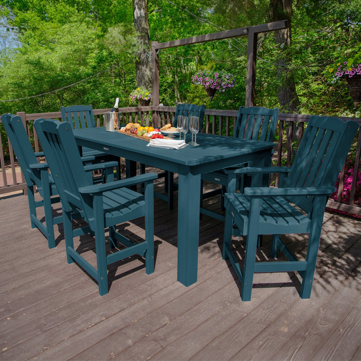 Lehigh 7pc Rectangular Outdoor Dining Set 42in x 84in - Counter Height Dining Highwood USA