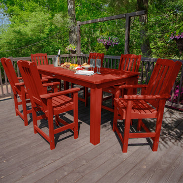 Lehigh 7pc Rectangular Outdoor Dining Set 42in x 84in - Counter Height Dining Highwood USA