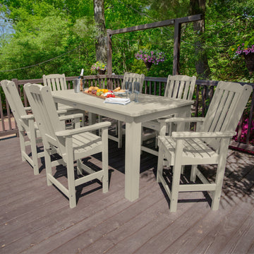 Lehigh 7pc Rectangular Outdoor Dining Set 42in x 84in - Counter Height Dining Highwood USA