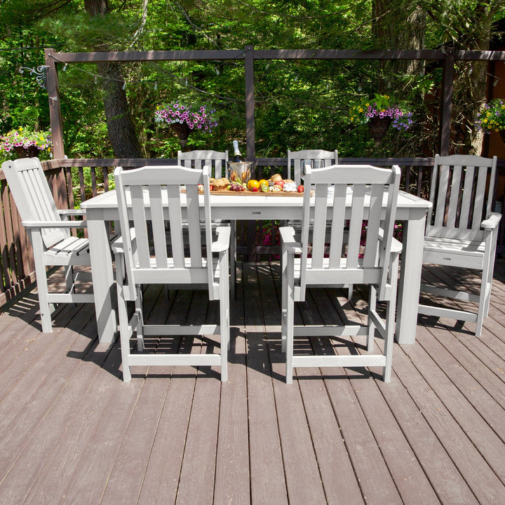 Lehigh 7pc Rectangular Outdoor Dining Set 42in x 84in - Counter Height Dining Highwood USA
