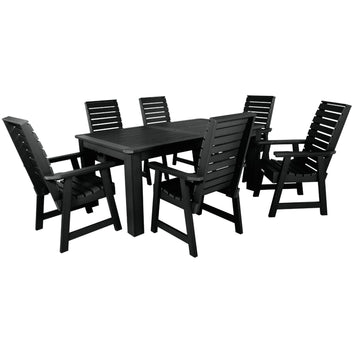 Weatherly 7pc Rectangular Dining Set 42in x 72in - Dining Height Dining Highwood USA Black