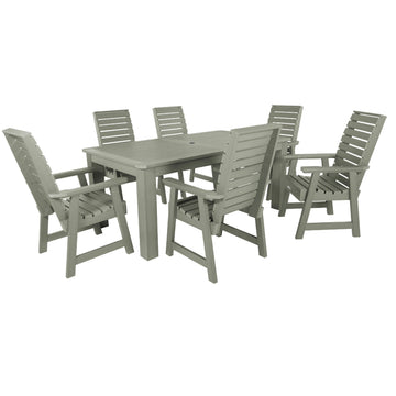 Weatherly 7pc Rectangular Dining Set 42in x 72in - Dining Height Dining Highwood USA Eucalyptus