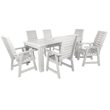 Weatherly 7pc Rectangular Dining Set 42in x 72in - Dining Height Dining Highwood USA White