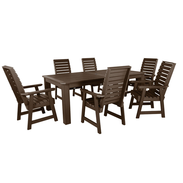 Weatherly 7pc Outdoor Dining Set 42” x 84” - Dining Height Dining Highwood USA Weathered Acorn