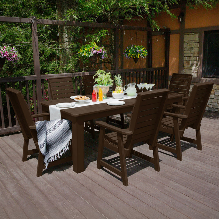 Weatherly 7pc Outdoor Dining Set 42” x 84” - Dining Height Dining Highwood USA