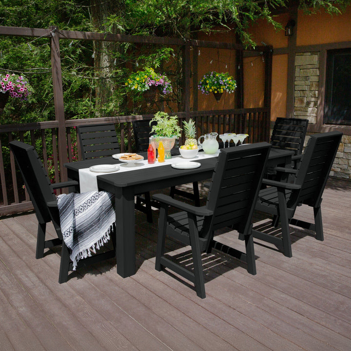 Weatherly 7pc Outdoor Dining Set 42” x 84” - Dining Height Dining Highwood USA