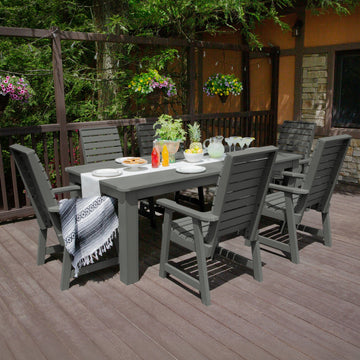 Weatherly 7pc Outdoor Dining Set 42” x 84” - Dining Height Dining Highwood USA