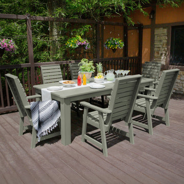 Weatherly 7pc Outdoor Dining Set 42” x 84” - Dining Height Dining Highwood USA