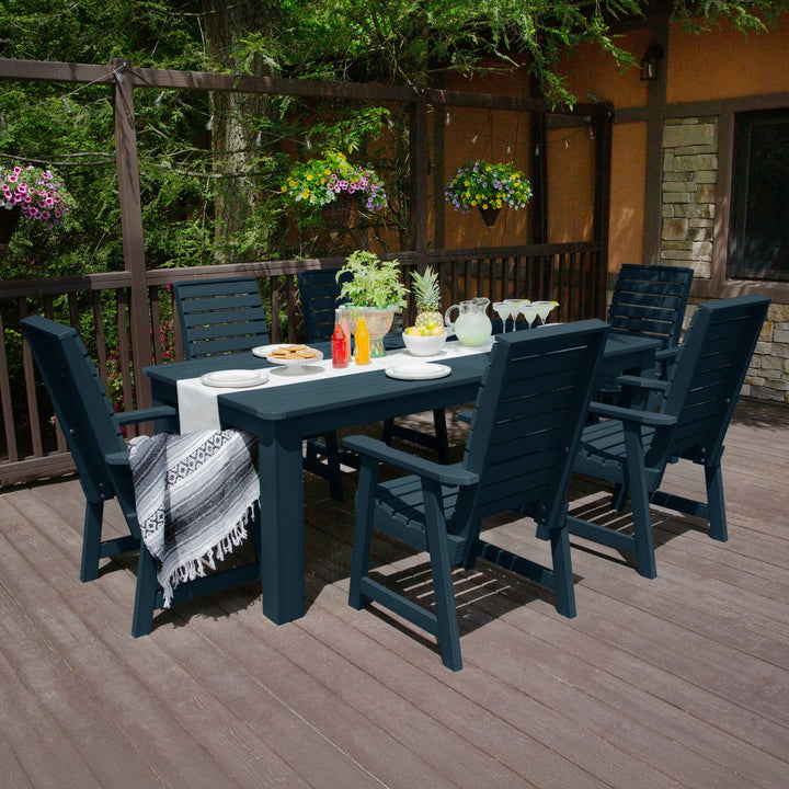 Weatherly 7pc Outdoor Dining Set 42” x 84” - Dining Height Dining Highwood USA