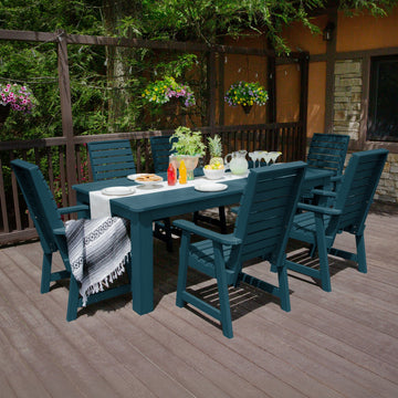 Weatherly 7pc Outdoor Dining Set 42” x 84” - Dining Height Dining Highwood USA