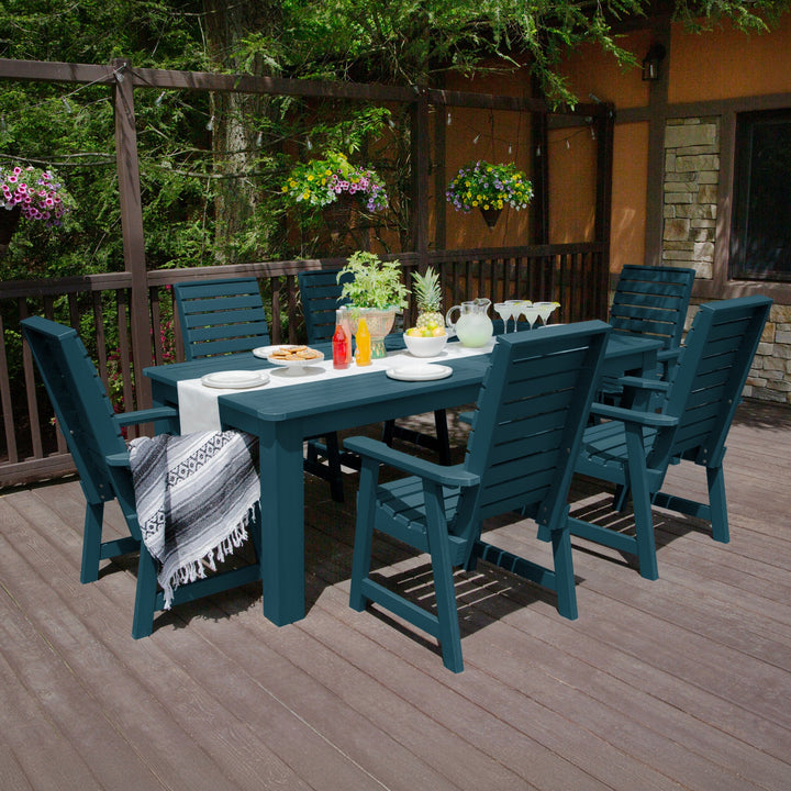 Weatherly 7pc Outdoor Dining Set 42” x 84” - Dining Height Dining Highwood USA