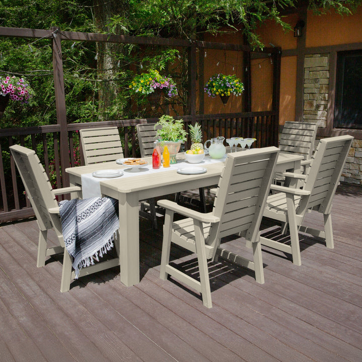 Weatherly 7pc Outdoor Dining Set 42” x 84” - Dining Height Dining Highwood USA