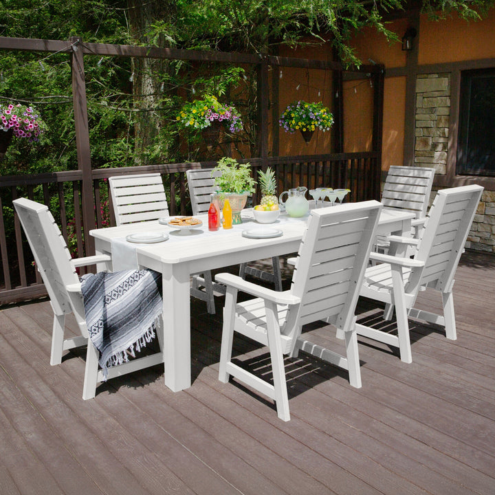Weatherly 7pc Outdoor Dining Set 42” x 84” - Dining Height Dining Highwood USA
