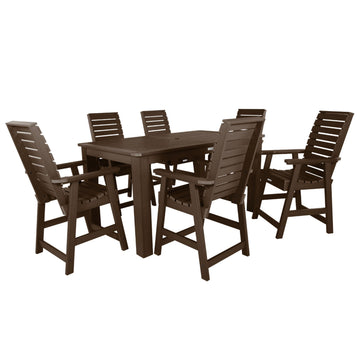 Weatherly 7pc Rectangular Dining Set 42in x 72in - Counter Height Dining Highwood USA Weathered Acorn