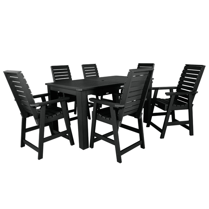 Weatherly 7pc Rectangular Dining Set 42in x 72in - Counter Height Dining Highwood USA Black