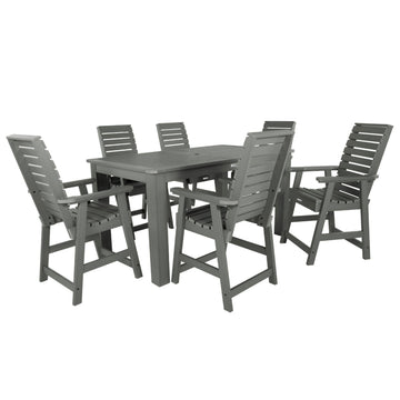 Weatherly 7pc Rectangular Dining Set 42in x 72in - Counter Height Dining Highwood USA Coastal Teak
