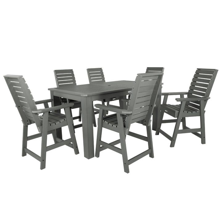 Weatherly 7pc Rectangular Dining Set 42in x 72in - Counter Height Dining Highwood USA Coastal Teak