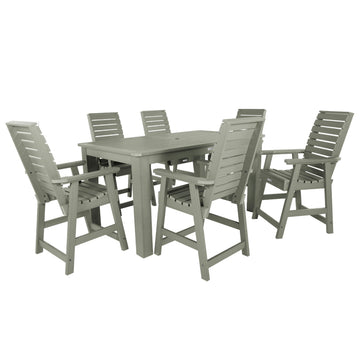 Weatherly 7pc Rectangular Dining Set 42in x 72in - Counter Height Dining Highwood USA Eucalyptus