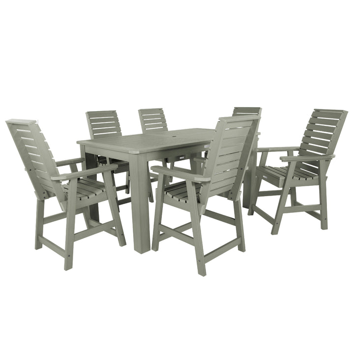 Weatherly 7pc Rectangular Dining Set 42in x 72in - Counter Height Dining Highwood USA Eucalyptus