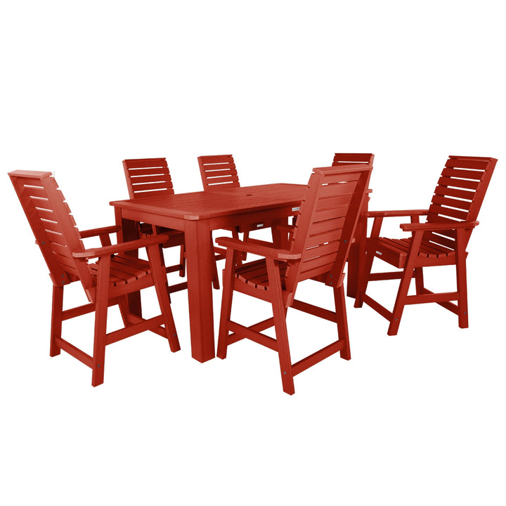 Weatherly 7pc Rectangular Dining Set 42in x 72in - Counter Height Dining Highwood USA Rustic Red