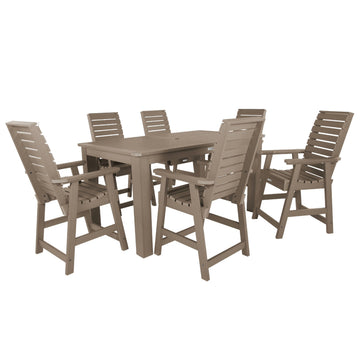 Weatherly 7pc Rectangular Dining Set 42in x 72in - Counter Height Dining Highwood USA Woodland Brown
