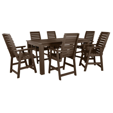 Weatherly 7pc Counter height Dining Set (42” x 84”) Dining Highwood USA Weathered Acorn