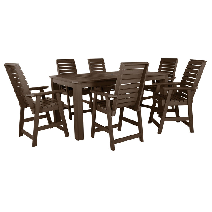 Weatherly 7pc Counter height Dining Set (42” x 84”) Dining Highwood USA Weathered Acorn