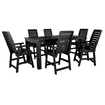 Weatherly 7pc Counter height Dining Set (42” x 84”) Dining Highwood USA Black