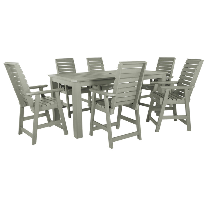 Weatherly 7pc Counter height Dining Set (42” x 84”) Dining Highwood USA Eucalyptus