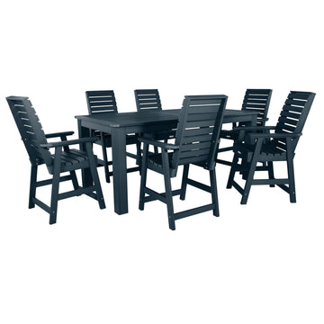 Weatherly 7pc Counter height Dining Set (42” x 84”) Dining Highwood USA Federal Blue