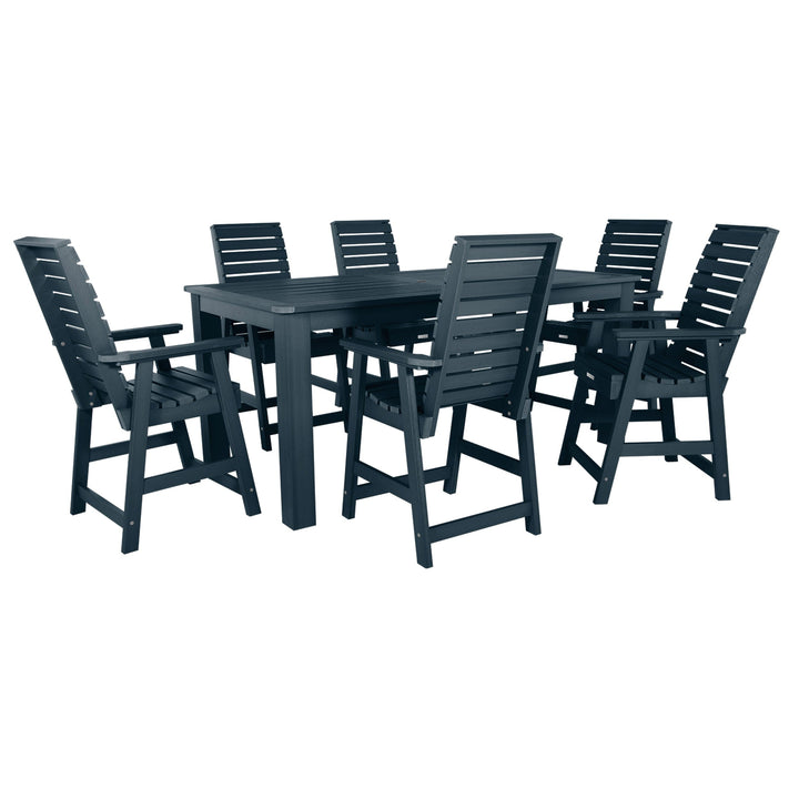 Weatherly 7pc Counter height Dining Set (42” x 84”) Dining Highwood USA Federal Blue