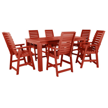 Weatherly 7pc Counter height Dining Set (42” x 84”) Dining Highwood USA Rustic Red