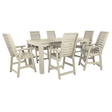 Weatherly 7pc Counter height Dining Set (42” x 84”) Dining Highwood USA Whitewash