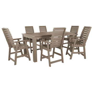 Weatherly 7pc Counter height Dining Set (42” x 84”) Dining Highwood USA Woodland Brown