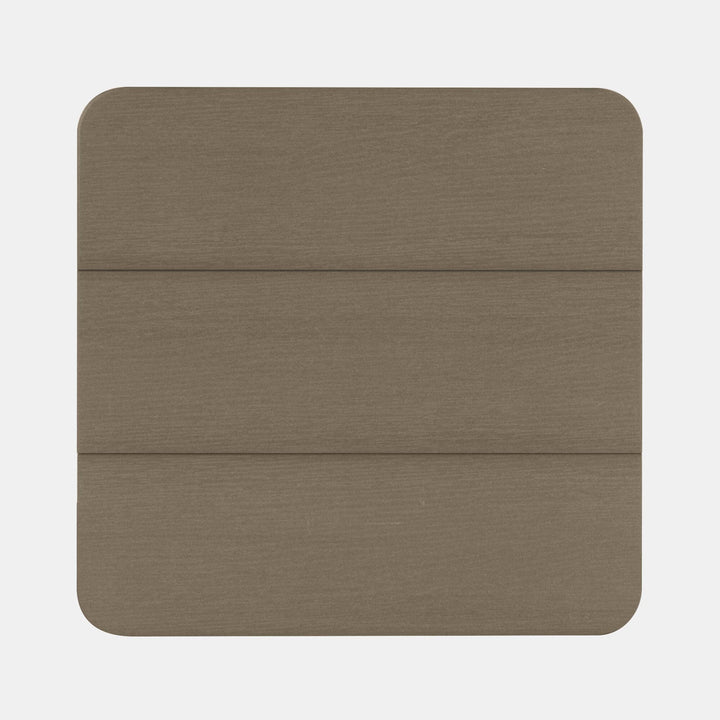 Top view of Italica Modern side table in Woodland brown